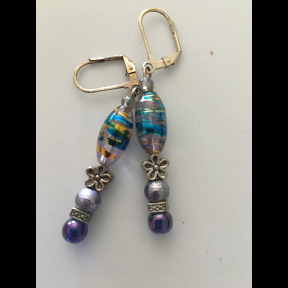 OOAK glass and bead‎ earrings